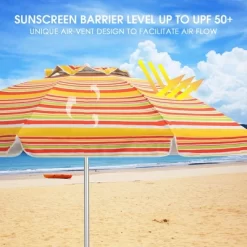 Costway 6.5FT Patio Beach Umbrella Sun Shade Tilt Carry Bag -Outdoor Garden GUEST 9fe54d16 6e9f 4edc 8476 bc5b1f19ed78
