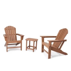 3pk Seating Set With Plastic Resin Adirondack Chairs & Side Table - EDYO LIVING -Outdoor Garden GUEST 9feb9fc3 c75a 4ed1 9be5 7c1831c7f3ea