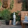 32" Magnesium Oxide Standing Buddha Statue Gray - Alpine Corporation