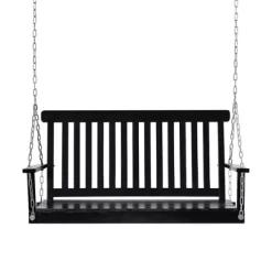 Outsunny 2-Seater Hanging Porch Swing Outdoor Patio Swing Chair Seat With Slatted Build And Chains, 440lbs Weight Capacity -Outdoor Garden GUEST a027dcc9 50f3 404d 83cc 7f6432f230e1