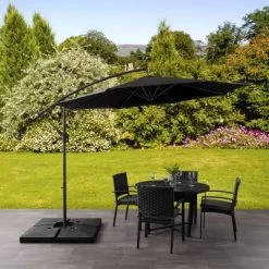 9.5' UV Resistant Offset Cantilever Patio Umbrella With Base Weights - CorLiving