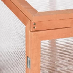 Outsunny Wooden Cold Frame Small Mini Planter Box For Outdoor And Indoor, Natural, 30" L X 24" W X 44" H -Outdoor Garden GUEST a0540f64 51ad 4923 8816 c5b39b60fd03