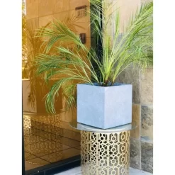 Rosemead Home & Garden, Inc. 10" Wide Kante Lightweight Modern Square Concrete/Fiberglass Indoor Outdoor Planter Box Slate Gray -Outdoor Garden GUEST a076bc90 ffbd 4ddc a864 1b6131916cd3