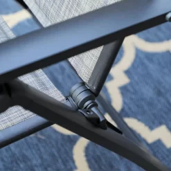 7pc Outdoor Dining Set With 7 Position Adjustable Folding Chairs & Metal Rectangle Table With Umbrella Hole - Captiva Designs -Outdoor Garden GUEST a08bfb4a cea3 4756 a6a3 8ec02325f239