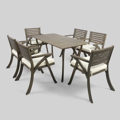 Hermosa 7pc Acacia Dining Set - Christopher Knight Home 1 Hermosa 7pc Acacia Dining Set - Christopher Knight Home