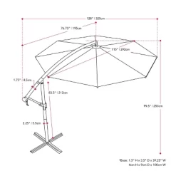 9.5' UV Resistant Offset Cantilever Patio Umbrella With Base Weights - CorLiving -Outdoor Garden GUEST a1f66f2f e603 468c bafd b0b1a3d1e1fa 1
