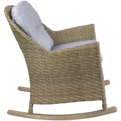 Northlight 34" Gray Resin Wicker Deep Seated Rocker Chair With Gray Cushions -Outdoor Garden GUEST a27c4932 6d7b 440d 9a87 8a937ef3ee25
