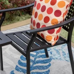 5pc Outdoor Dining Set With Metal Slat Round Table With Umbrella Hole - Captiva Designs -Outdoor Garden GUEST a3dbb7c3 5530 4d27 9d50 5c2283dbd599