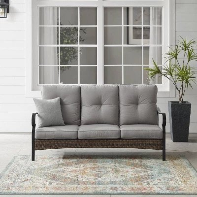Dahlia Outdoor Steel Sofa Taupe/Matte Black - Crosley 2 Dahlia Outdoor Steel Sofa Taupe/Matte Black - Crosley - Image 2