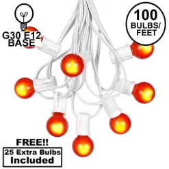 Novelty Lights 100 Feet G30 Globe Outdoor Patio String Lights, White Wire -Outdoor Garden GUEST a5522c6e 2259 47d3 a155 43b96b1048ad
