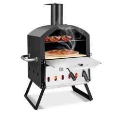 Costway 2-Layer Pizza Oven Wood Fired Pizza Grill Outside Pizza Maker With Waterproof Cover -Outdoor Garden GUEST a558d3ad 78bf 4bc5 a026 e83b613b93d8