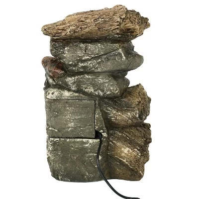 Sunnydaze Decor Sunnydaze Indoor Home Decorative Tiered Rock And Log Waterfall Tabletop Water Fountain With LED Lights - 10" 5 Sunnydaze Decor Sunnydaze Indoor Home Decorative Tiered Rock And Log Waterfall Tabletop Water Fountain With LED Lights - 10" - Image 5