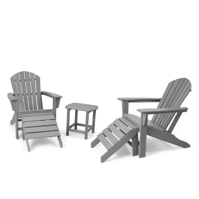 5pk Plastic Resin Adirondack Chair With Side Table & Ottoman - EDYO LIVING 14 5pk Plastic Resin Adirondack Chair With Side Table & Ottoman - EDYO LIVING - Image 14
