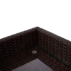 Teamson Home 39.5" Veronica Rolling Outdoor PE Rattan Bar Cart With Storage, Brown -Outdoor Garden GUEST a5d56a3f b992 450d 84c5 cf5a3ca90333