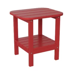 Flash Furniture Newport HDPE 2-Tier Adirondack Side Table - All-Weather - Indoor/Outdoor -Outdoor Garden GUEST a69d9966 3b72 4b1b 97de 048d6f82f528