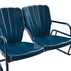 Ridgeland Outdoor Metal Loveseat Glider - Navy - Crosley -Outdoor Garden GUEST a6baed68 56a4 4b90 aa3c 81b5687cdb1f