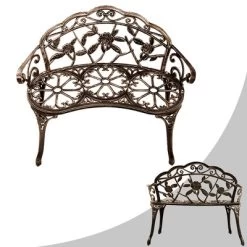 Costway Outdoor Garden Bench Chair Loveseat Cast Aluminum Patio Antique Rose -Outdoor Garden GUEST a7d5462b 7fd7 4755 bdfe ed1bdf7b2aa6