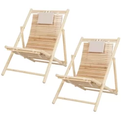 Costway Patio Outdoor Adjustable Folding Wood Sling Chair Reclining Lounge Assembly Free -Outdoor Garden GUEST a877f82c adb4 4987 ac7c d12ec8f033dd