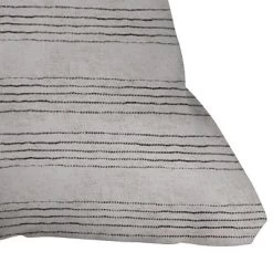Holli Zollinger Linen Stripe Rustic Outdoor Throw Pillow Black/White - Deny Designs