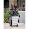 Gardeners Supply Company Tall Self Watering Planter Box | Heavy Duty Galvanized Square Metal Frame W/ Large Water Reservoir | Perfect Flower Pots For
