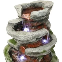 Sunnydaze Decor Sunnydaze 31"H Electric Polyresin And Fiberglass Lighted Cobblestone Waterfall Outdoor Water Fountain With LED Lights 8 Sunnydaze Decor Sunnydaze 31"H Electric Polyresin And Fiberglass Lighted Cobblestone Waterfall Outdoor Water Fountain With LED Lights -Outdoor Garden GUEST a8c92ad9 0886 4f6e b642 8184efca0904