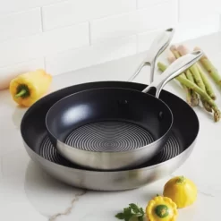 Circulon Next Generation Stainless Steel Twin Pack: 8" & 10.5" Open Frying Pans -Outdoor Garden GUEST a8e2c35c c68b 4e50 abe5 090687eb26cc