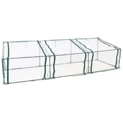 Sunnydaze Decor Sunnydaze Outdoor Portable Slanted Top Plant Shelter Mini Cloche Greenhouse With Zipper Doors - Clear -Outdoor Garden GUEST a9659a32 4dc6 4c4d a941 c28274e715d7