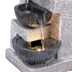 14" Cascading Bowl Tabletop Fountain With LED Lights Gray - Alpine Corporation -Outdoor Garden GUEST a9d62f8c f7b9 4447 9316 c780892417aa