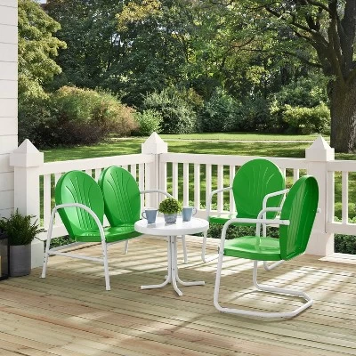 Griffith 4pc Outdoor Conversation Set - Kelly Green - Crosley 3 Griffith 4pc Outdoor Conversation Set - Kelly Green - Crosley - Image 3