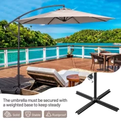 Costway 10 FT Patio Offset Umbrella W/8 Ribs Cross Base Tilt -Outdoor Garden GUEST aa65ef61 3ee6 4bba 9fd2 79366ba743e1