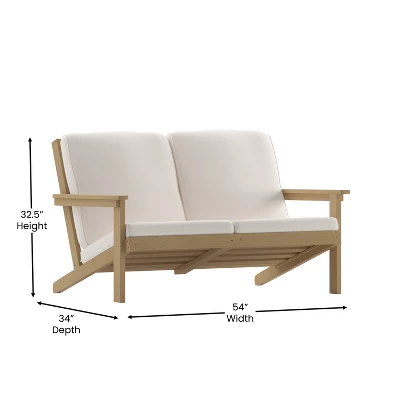 Merrick Lane All-Weather Poly Resin Wood Adirondack Style Deep Seat Patio Loveseat With Cushions 6 Merrick Lane All-Weather Poly Resin Wood Adirondack Style Deep Seat Patio Loveseat With Cushions - Image 6
