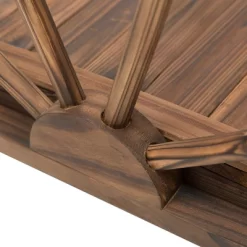 Outsunny 3.3ft Wooden Garden Bridge Arc Footbridge With Half-Wheel Style Railings & Solid Fir Construction, Stained Wood -Outdoor Garden GUEST ac16dbdd 5ae7 4ad5 b667 27c4b8b8a6c4