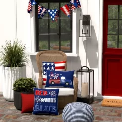 12"x18" Outdoor/Indoor Patriotic Truck Lumbar Throw Pillow Red - Pillow Perfect 8 12"x18" Outdoor/Indoor Patriotic Truck Lumbar Throw Pillow Red - Pillow Perfect -Outdoor Garden GUEST adb136f5 cf88 49ca 88b1 3dccd27ffe5a