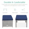 Best Choice Products Set Of 2 Multipurpose Patio Wicker Ottomans W/ Removable Cushions, Steel Frame