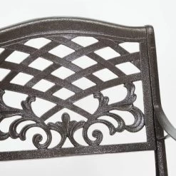 Sarasota Cast Aluminum Adjoining Patio Chair - Bronze - Christopher Knight Home -Outdoor Garden GUEST b041d98e 8cba 4dd9 be02 f8e308eade17