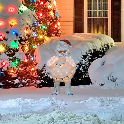 ProductWorks 32 Inch Tall Bumble The Abominable Snowman With Santa Hat Pre Lit Outdoor/Indoor Holiday Yard And Lawn Decoration 4 ProductWorks 32 Inch Tall Bumble The Abominable Snowman With Santa Hat Pre Lit Outdoor/Indoor Holiday Yard And Lawn Decoration - Image 4