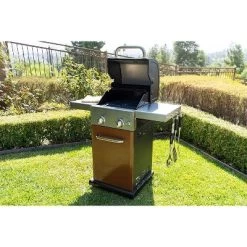 Permasteel 2-Burner Gas Grill With Foldable Side Tables -Outdoor Garden GUEST b1790636 3d19 46cc b3e5 edeecb59716d