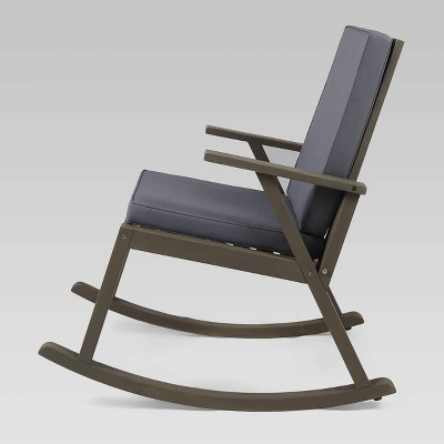 Champlain 3pc Acacia Wood Rocking Chairs Set - Gray/Dark Gray - Christopher Knight Home 5 Champlain 3pc Acacia Wood Rocking Chairs Set - Gray/Dark Gray - Christopher Knight Home - Image 5