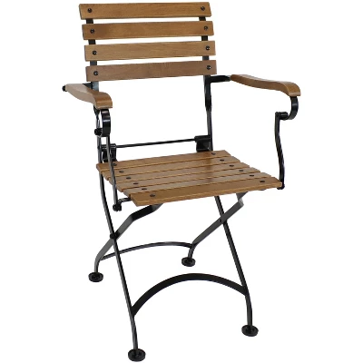 Sunnydaze Decor Sunnydaze Indoor/Outdoor Essential Chestnut Wood Folding Bistro Chair And Table - Dark Brown - 3pc 5 Sunnydaze Decor Sunnydaze Indoor/Outdoor Essential Chestnut Wood Folding Bistro Chair And Table - Dark Brown - 3pc - Image 5