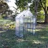Sunnydaze Decor Sunnydaze Outdoor Portable Tiered Growing Rack Deluxe Walk-In Greenhouse With Roll-Up Door - 4 Shelves - Clear - 54" X 28" X 77"