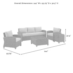 Bradenton 5pc Outdoor Wicker Sofa Set - Crosley -Outdoor Garden GUEST b2941bbc 92e8 43b6 9403 f4471e6eb3e5