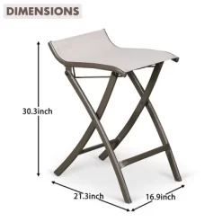 Aoodor Outdoor Furniture 2 Piece Bar High Patio Chairs - Brown