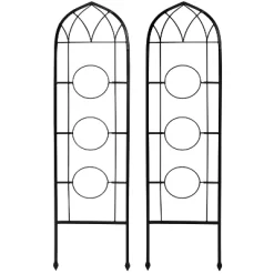 Sunnydaze Decor Sunnydaze 2-Piece Arched Climbing Plants Wall Trellis With Flower Pot Supports -Outdoor Garden GUEST b3af8a05 162e 498b 90a4 c44d862f7df5