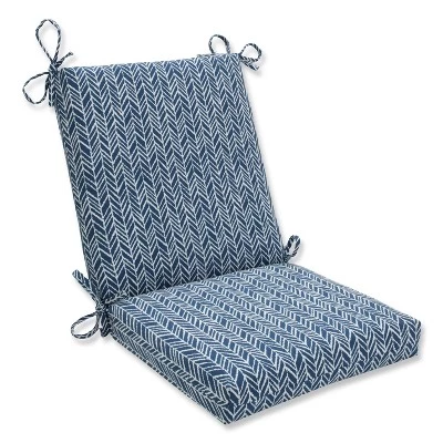 Outdoor/Indoor Herringbone Squared Corners Chair Cushion - Pillow Perfect 3 Outdoor/Indoor Herringbone Squared Corners Chair Cushion - Pillow Perfect - Image 3