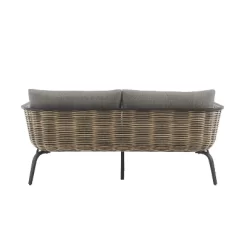 Ashby Loveseat - Gray/Black/Natural - Linon -Outdoor Garden GUEST b4898d00 20db 4025 8c64 fae4fc832339