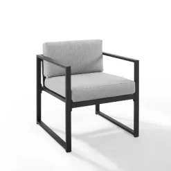 Hamilton Outdoor Metal 4 Piece Conversation Set - Matte Black - Crosley -Outdoor Garden GUEST b49aeacd 04c1 49b2 a6e7 406088e91dd2