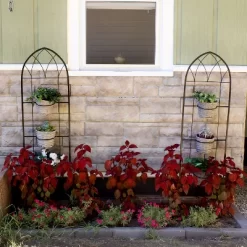 Sunnydaze Decor Sunnydaze 2-Piece Arched Climbing Plants Wall Trellis With Flower Pot Supports -Outdoor Garden GUEST b4e47afd 936c 4c18 ab7d 368ff74e4018