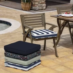 20" X 20" ProFoam Outdoor Dining Seat Cushion Cabana Blue - Arden Selections -Outdoor Garden GUEST b4e6ce08 4778 402e aaed 584e030f2c6f