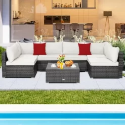Costway 7PCS Patio Rattan Furniture Set Sectional Sofa Cushioned Garden 24 Costway 7PCS Patio Rattan Furniture Set Sectional Sofa Cushioned Garden -Outdoor Garden GUEST b4f8526d d0b6 4dc0 a7fb c4c5fed55983