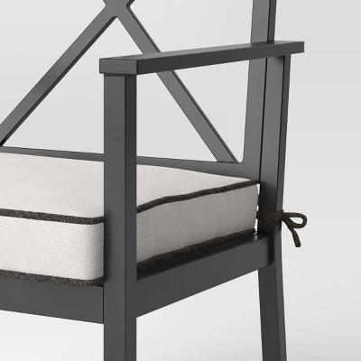 2pc Searsburg Aluminum Outdoor Patio Dining Chairs Arm Chairs Black - Threshold™ 3 2pc Searsburg Aluminum Outdoor Patio Dining Chairs Arm Chairs Black - Threshold™ - Image 3